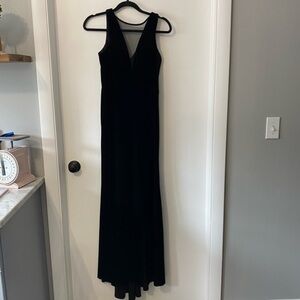 NW Nightway Black Velour Sleeveless‎ Long Dress 4